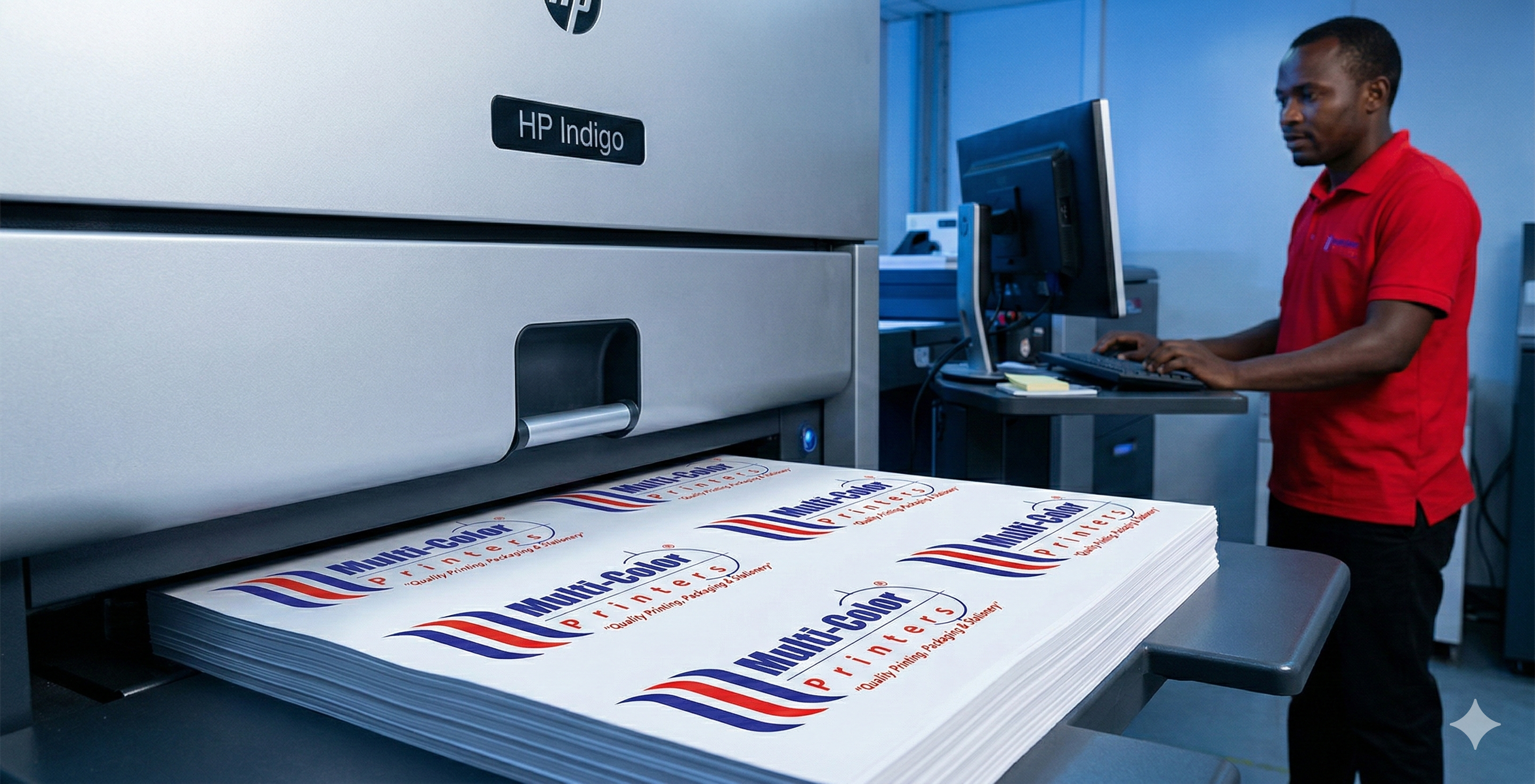 HP Indigo 5500 digital printing press at Multi Color Printers